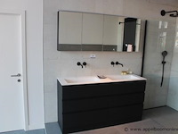 Showroom badkamermeubel vv dubbele spoelbak plus spiegelkast afm 160x47cm / 160x15cm