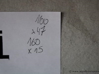 Showroom badkamermeubel vv dubbele spoelbak plus spiegelkast afm 160x47cm / 160x15cm - afbeelding 3 van  3