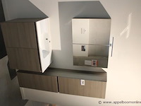 Showroom badkamermeubel vv enkele spoelbak plus spiegelkast en kolomkast afm 80x45 / 160x35 / 80x58x13cm - afbeelding 1 van  5
