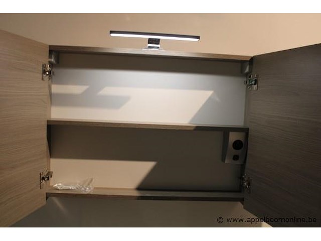 Showroom badkamermeubel vv enkele spoelbak plus spiegelkast en kolomkast afm 80x45 / 160x35 / 80x58x13cm - afbeelding 3 van  5