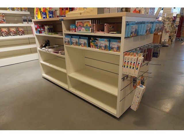 Showroomkast – gondola dubbel met verstelbare schappen | wit - afbeelding 1 van  3