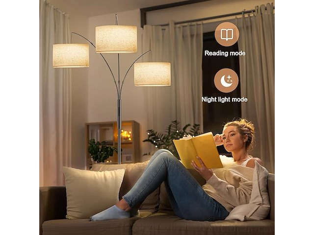 Sibrille 36 w vloerlamp met stoffen kap - afbeelding 4 van  5