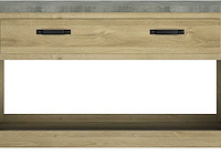 Sidetable louane 156cm, 1 lade - eik/beton - afbeelding 1 van  4
