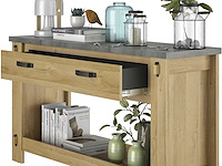 Sidetable louane 156cm, 1 lade - eik/beton - afbeelding 2 van  4