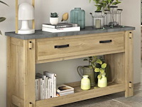 Sidetable louane 156cm, 1 lade - eik/beton - afbeelding 3 van  4