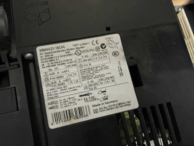 Siemens 3rw4422-1bc44 soft starter - afbeelding 3 van  4