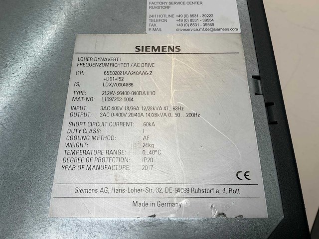 Siemens 6se02021aa240aa6-z frequentieregelaar - afbeelding 2 van  2