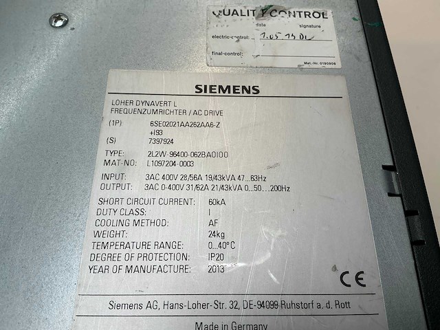 Siemens 6se02021aa262aa6-z frequentieregelaar - afbeelding 3 van  3