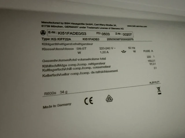 Siemens koel/vrieskast, 139 cm hoog - afbeelding 7 van  8