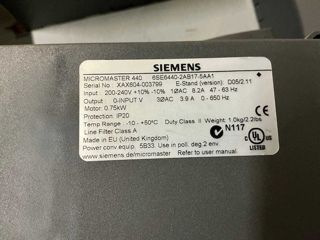 Siemens micromaster 440 frequentieregelaar (3x) - afbeelding 3 van  3