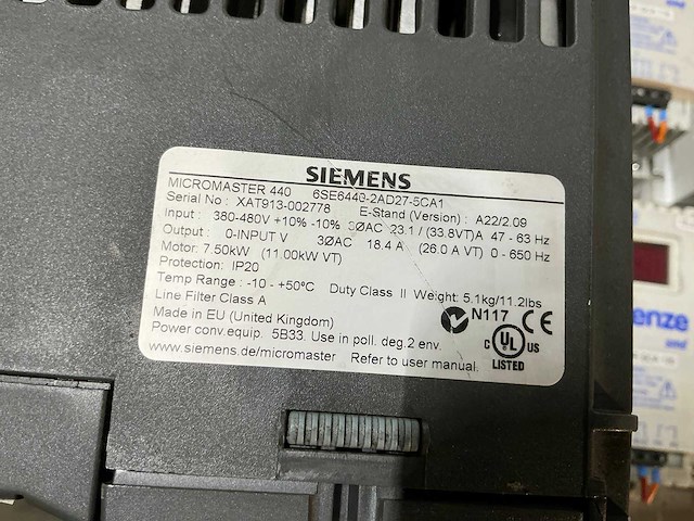 Siemens micromaster 440 frequentieregelaar - afbeelding 2 van  2