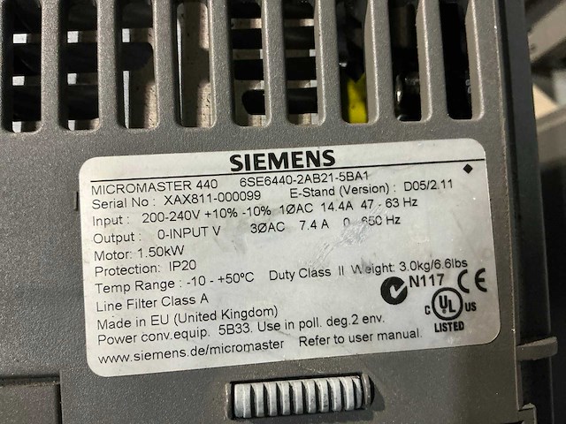 Siemens micromaster 440 frequentieregelaar - afbeelding 4 van  4