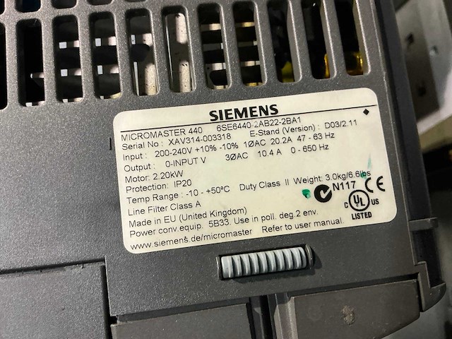 Siemens micromaster 440 frequentieregelaar - afbeelding 3 van  3
