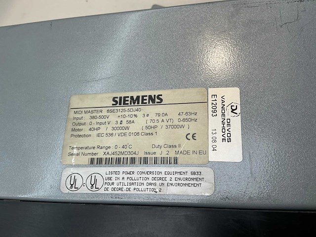 Siemens midi master 6se3125-5dj40 frequentieregelaar - afbeelding 7 van  7