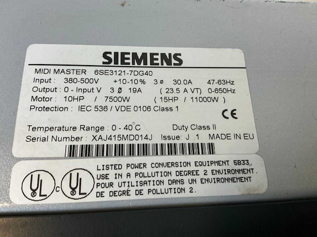 Siemens midi master frequentieregelaar - afbeelding 8 van  8