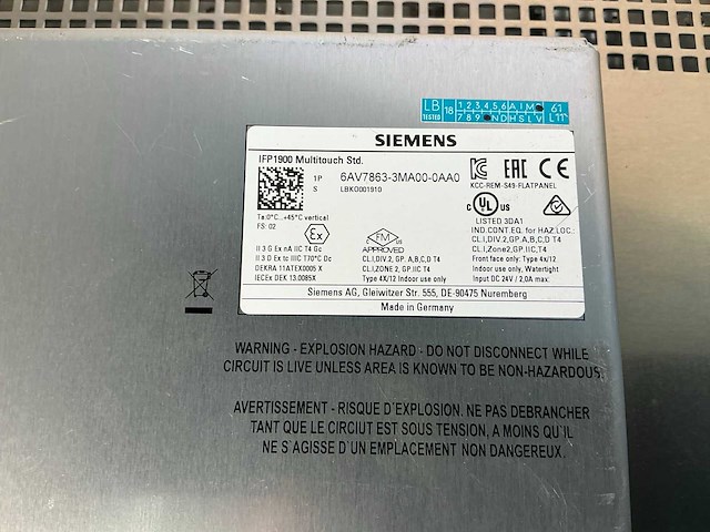 Siemens simatic hmi ifp1900 touchpanel - afbeelding 5 van  5