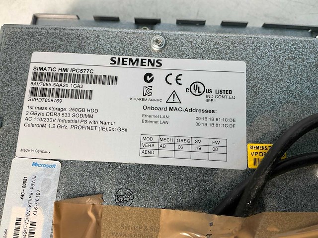 Siemens simatic hmi ipc577c touchpanel - afbeelding 4 van  5
