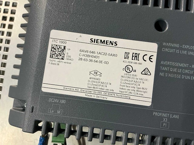 Siemens simatic itc 1900 touchpanel - afbeelding 4 van  4