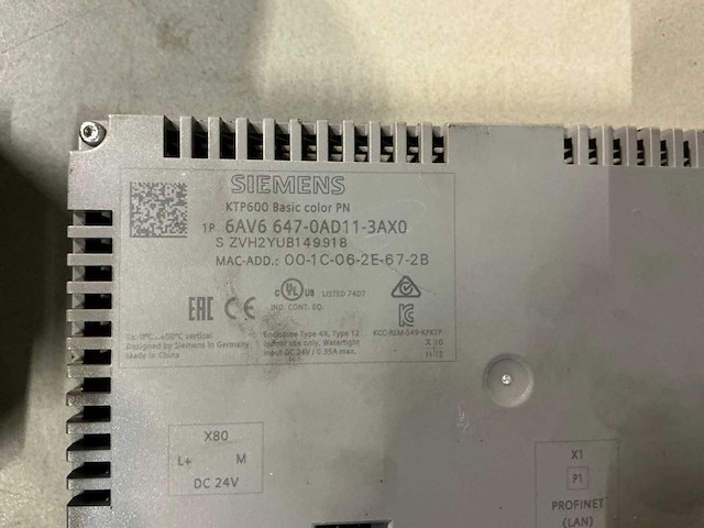 Siemens simatic ktp600 touchpanel - afbeelding 1 van  1