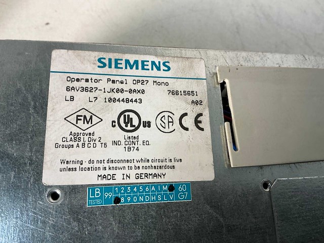 Siemens simatic op27 operator panel - afbeelding 4 van  4