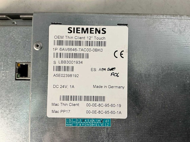 Siemens simatic thin client 12’’ touchpanel - afbeelding 5 van  5