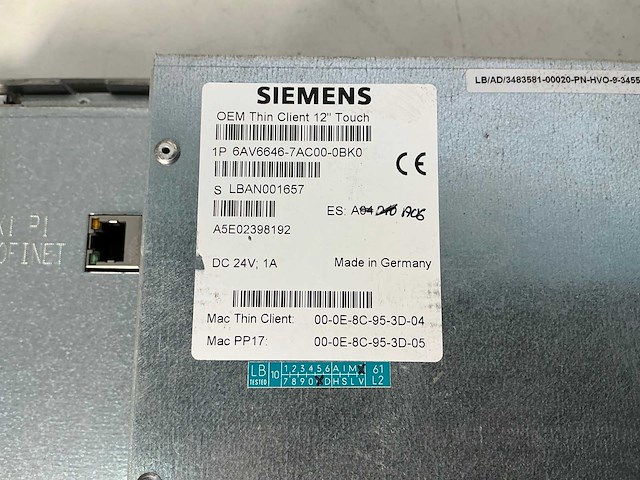Siemens simatic thin client 12’’ touchpanel - afbeelding 6 van  6