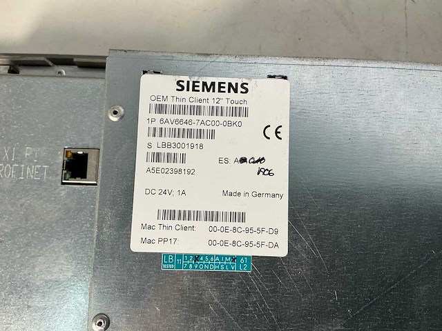 Siemens simatic thin client 12’’ touchpanel - afbeelding 5 van  5