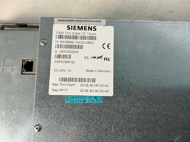 Siemens simatic thin client 12’’ touchpanel - afbeelding 4 van  5