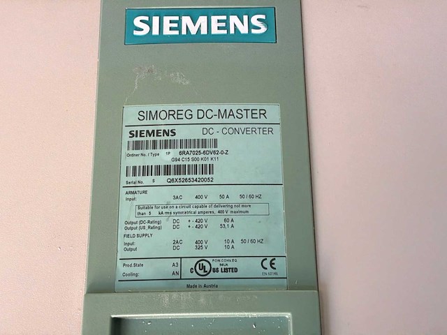 Siemens simoreg dc-master converter - afbeelding 8 van  9