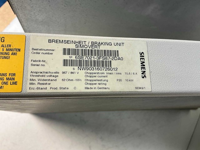 Siemens simovert braking unit (3x) - afbeelding 4 van  7