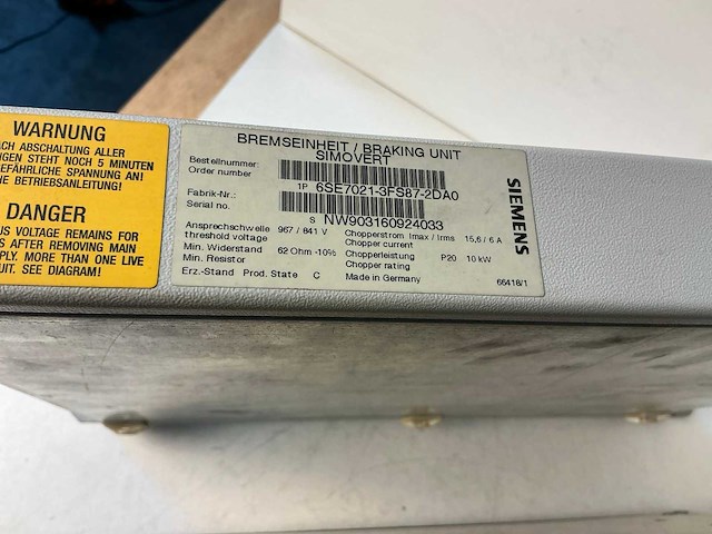 Siemens simovert braking unit (3x) - afbeelding 6 van  7