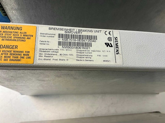 Siemens simovert braking unit (3x) - afbeelding 1 van  1
