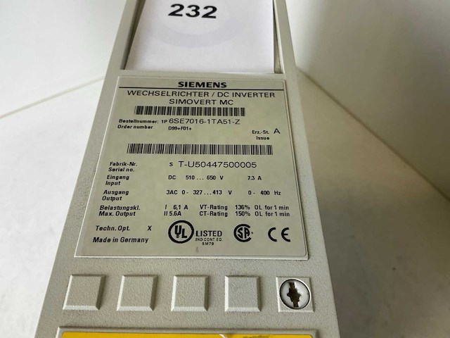 Siemens simovert vc 6se7016-1ta51-z frequentieregelaar - afbeelding 5 van  5