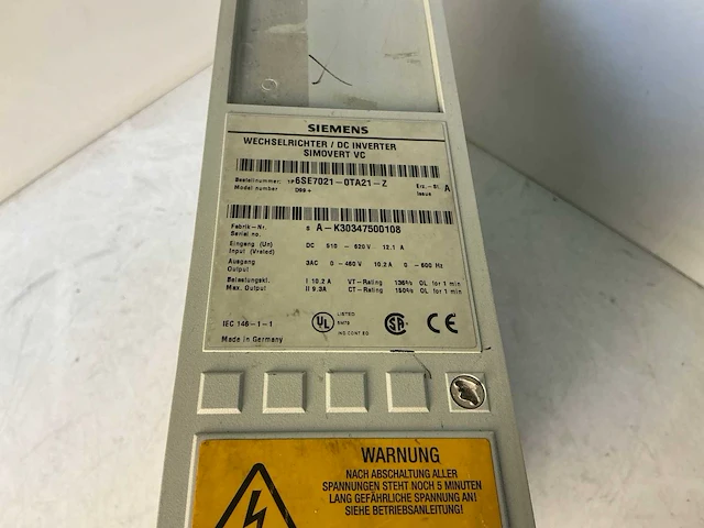 Siemens simovert vc 6se7021-0ta21-z frequentie-omvormer - afbeelding 4 van  5