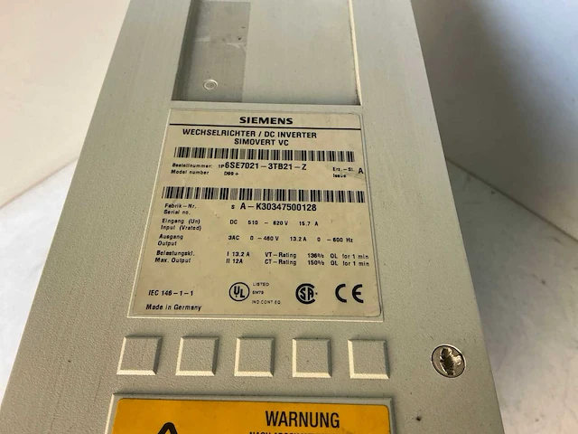 Siemens simovert vc 6se7021-3tb21-z frequentie-omvormer - afbeelding 4 van  5