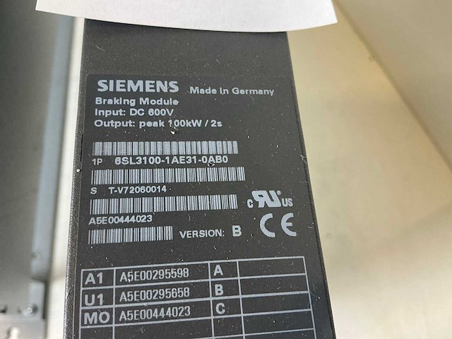 Siemens sinamics 6sl3100-1ae31-0ab0 braking module (2x) - afbeelding 3 van  5