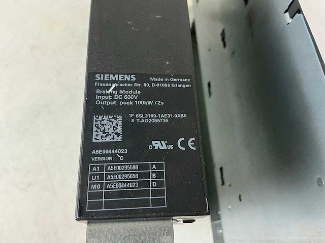Siemens sinamics 6sl3100-1ae31-0ab0 braking module (2x) - afbeelding 4 van  5