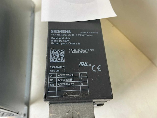 Siemens sinamics 6sl3100-1ae31-0ab0 braking module (2x) - afbeelding 3 van  5