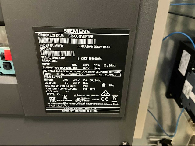 Siemens sinamics dcm 6ra8078-6ds22-0aa0 frequentieregelaar met schakelkast - afbeelding 16 van  16