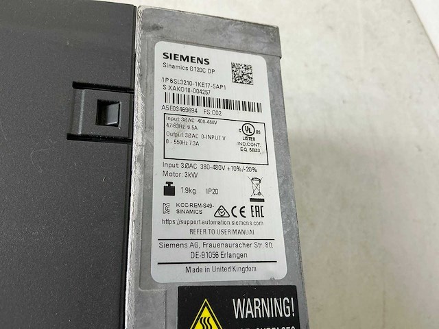 Siemens sinamics g120c dp frequentieregelaar (2x) - afbeelding 6 van  7