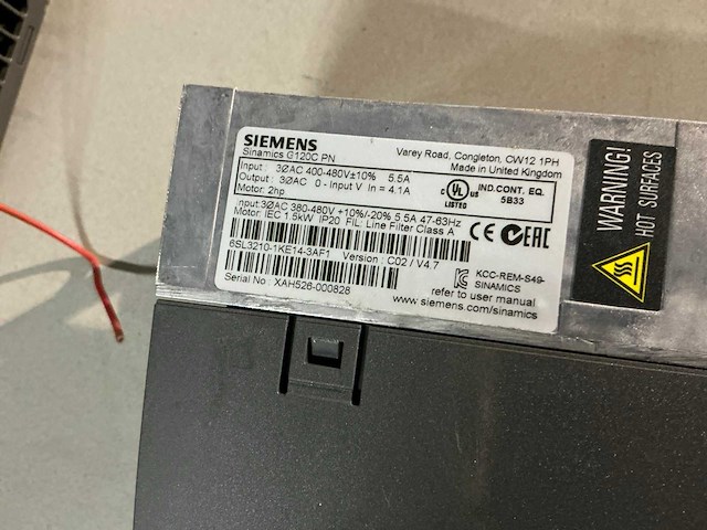 Siemens sinamics g120c pneumatische frequentieregelaar - afbeelding 3 van  3