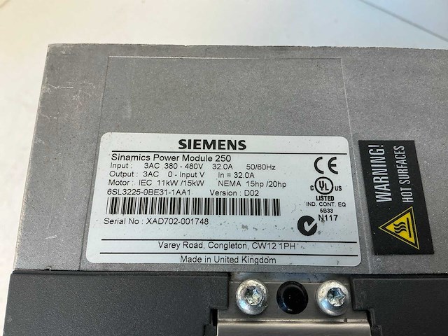 Siemens sinamics power module 250 6sl3225-0be31-1aa1 frequentieregelaar - afbeelding 6 van  7