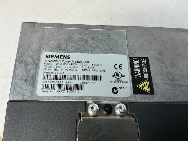 Siemens sinamics power module 250 6sl3225-0be31-1aa1 frequentieregelaar - afbeelding 4 van  7