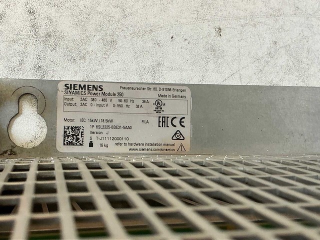 Siemens sinamics power module 250 6sl3225-0be31-5aa0 frequentieregelaar - afbeelding 6 van  7