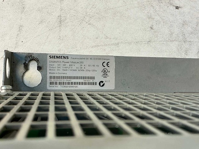 Siemens sinamics power module 250 6sl3225-0be31-5aa0 frequentieregelaar - afbeelding 7 van  8