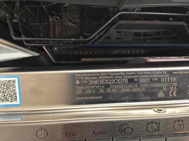 Siemens sn63ex22ce inbouw vaatwasser - afbeelding 2 van  2
