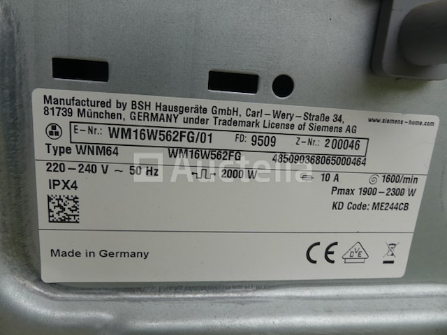 Siemens wnm64 wasmachine - afbeelding 9 van  9
