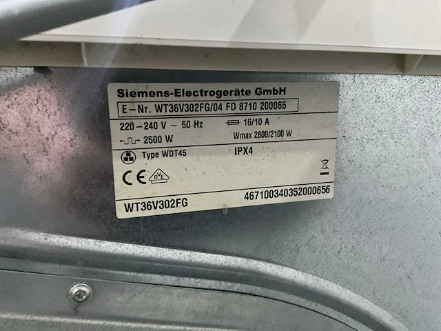 Siemens wt36v302fg droogkast - afbeelding 6 van  6