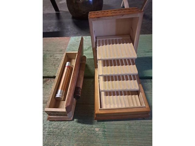 Sigarenkistjes 2 x houten cohiba havana - afbeelding 6 van  7
