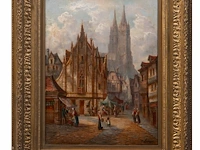 Signed 'h. livens', a pair of pendant works with city centre views, oil on canvas 46 x 35 cm. (18.10 x 13.77 in.), frame: 66 x 55 cm. (25.98 x 21.64 in.) - afbeelding 14 van  18